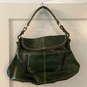 New Maxx New York green crocodile shoulder bag
